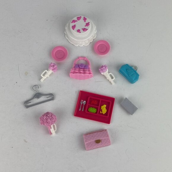 Barbie Accessories Lot Cake Purses Flowers Vintage Blue Purse American Girl Doll - Picture 2 of 11